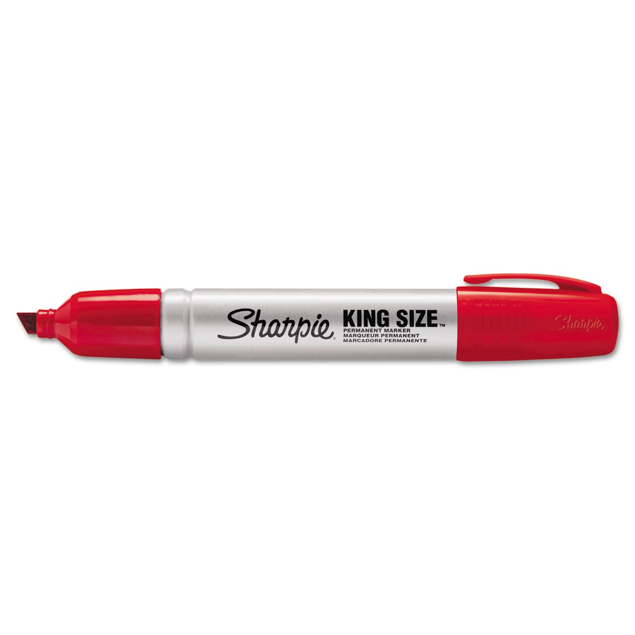 Sanford King Size Permanent Marker Broad Chisel Tip Red Dozen